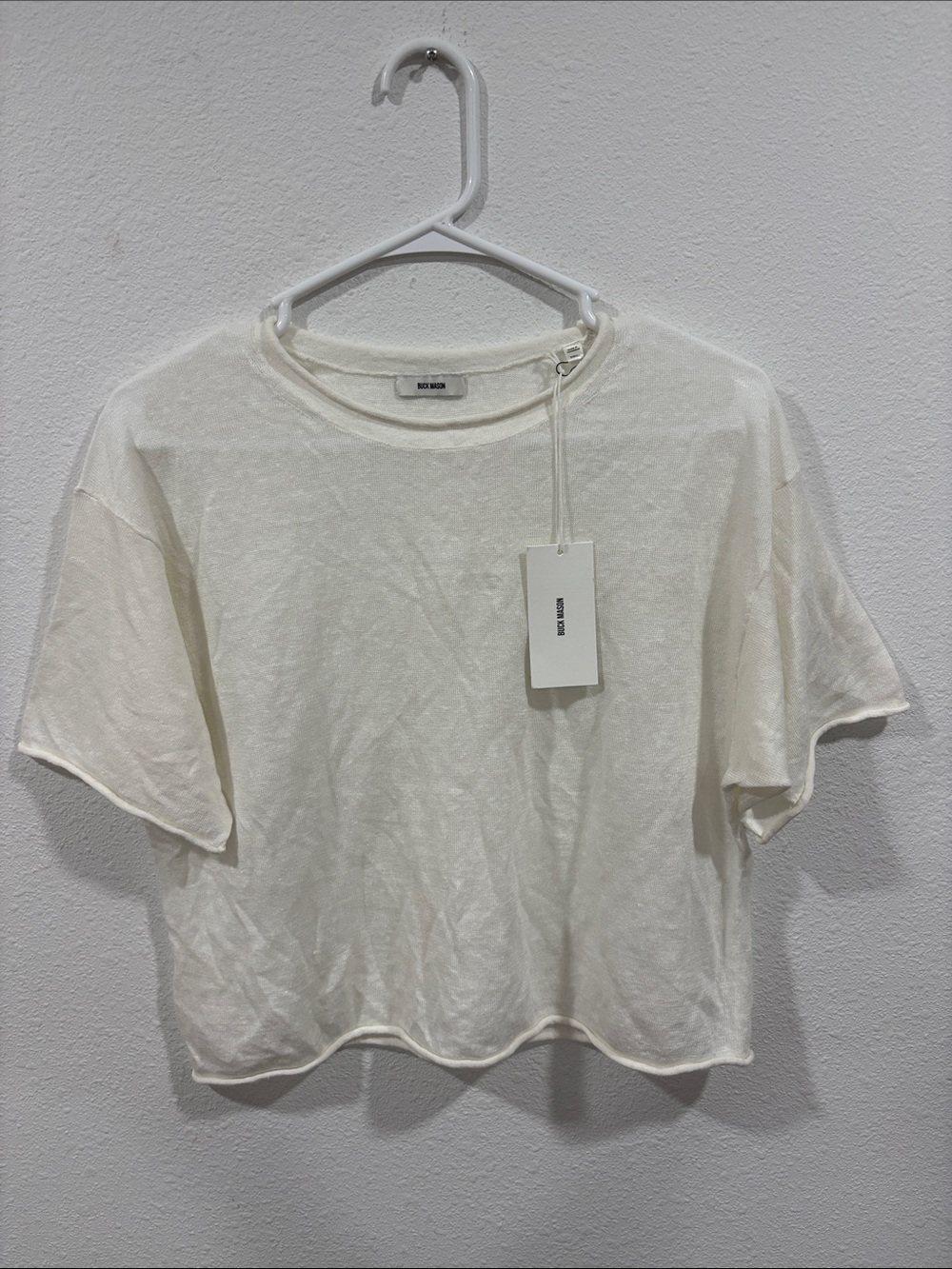 Buck Mason Women’s Lighthouse Linen Roll Neck Tee Natural Size Small $128 NWT
